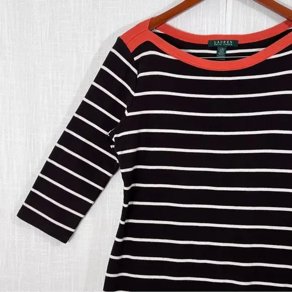 Lauren Ralph Lauren Cotton Striped Sheath Shirt Dress Size L - Picture 5 of 13